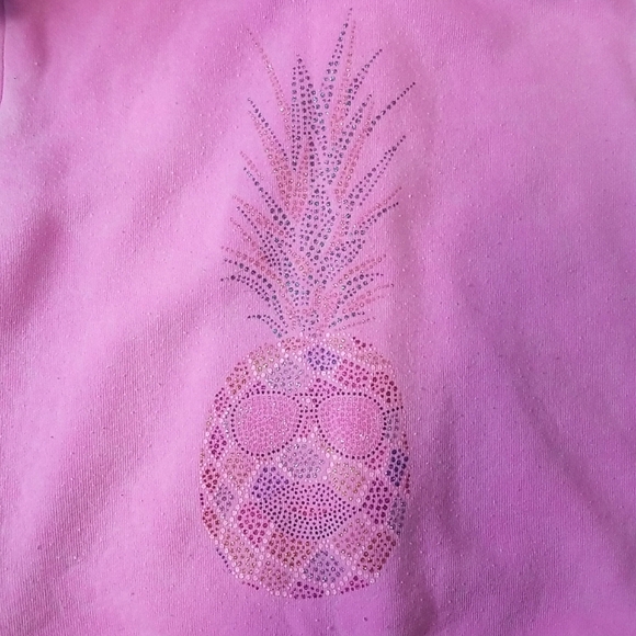 🌺🍍 BUTTER Pink "Aloha" Pineapple Hibiscus Hoodie, Size 3T ~ PRELOVED - Picture 9 of 11